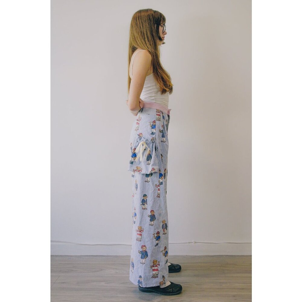 Women's Wide Leg Printed Pants - Picture 3 of 9